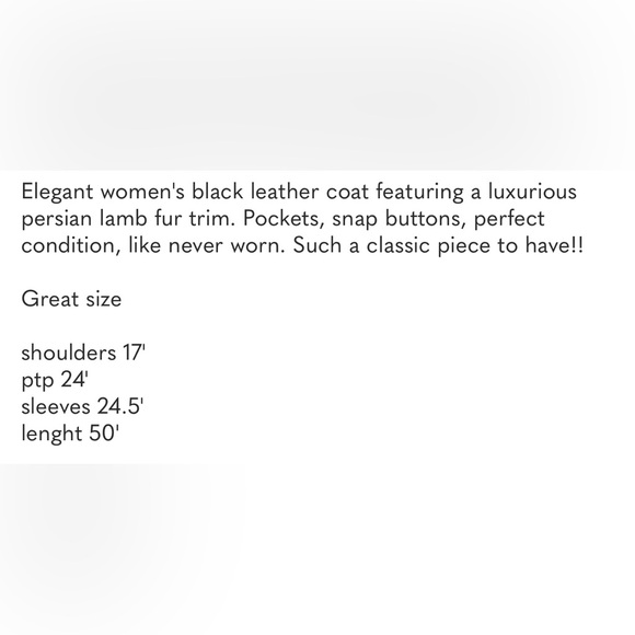 Amazing Vintage Black Leather Coat with Fur Trim Trench Large To Xlarge - Picture 9 of 9